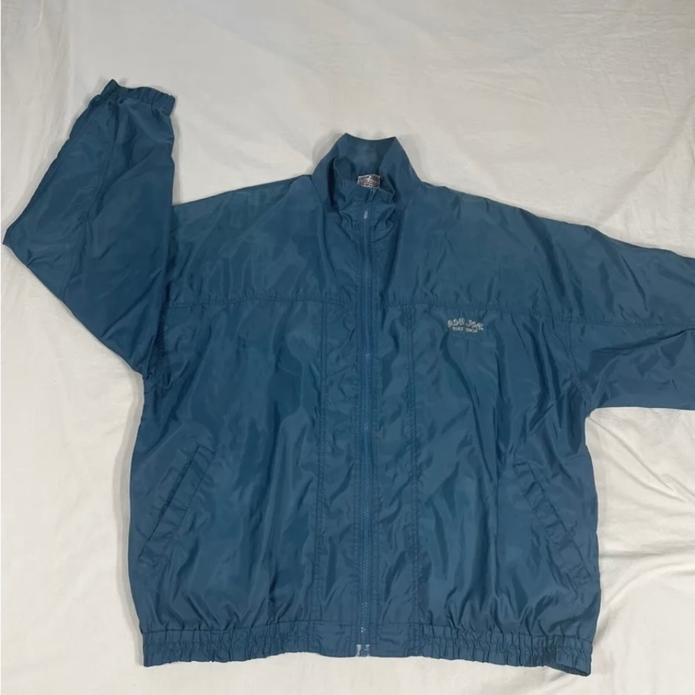 Ron Jon Surf Shop Mens Green Windbreaker Nylon Light Jacket Size XL